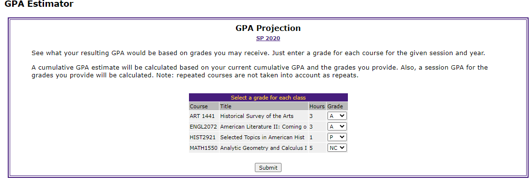 all courses have grades