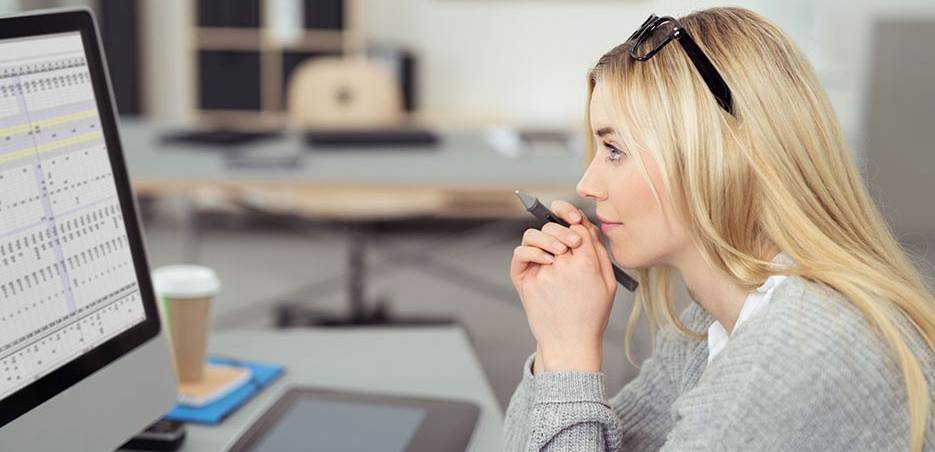 Woman and computer